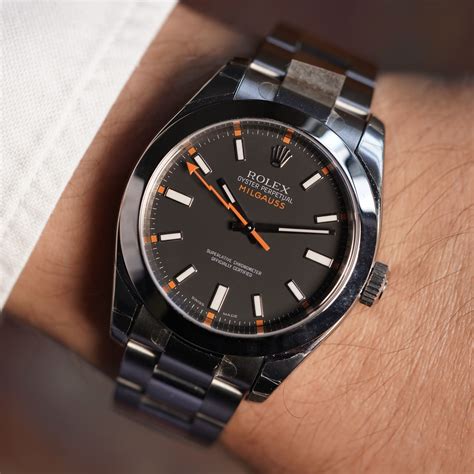 rolex milgauss black dial review|Rolex Milgauss black bezel.